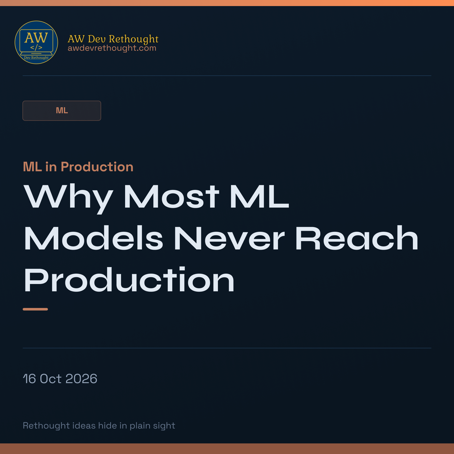 ML in Production: Why Most ML Models Never Reach Production