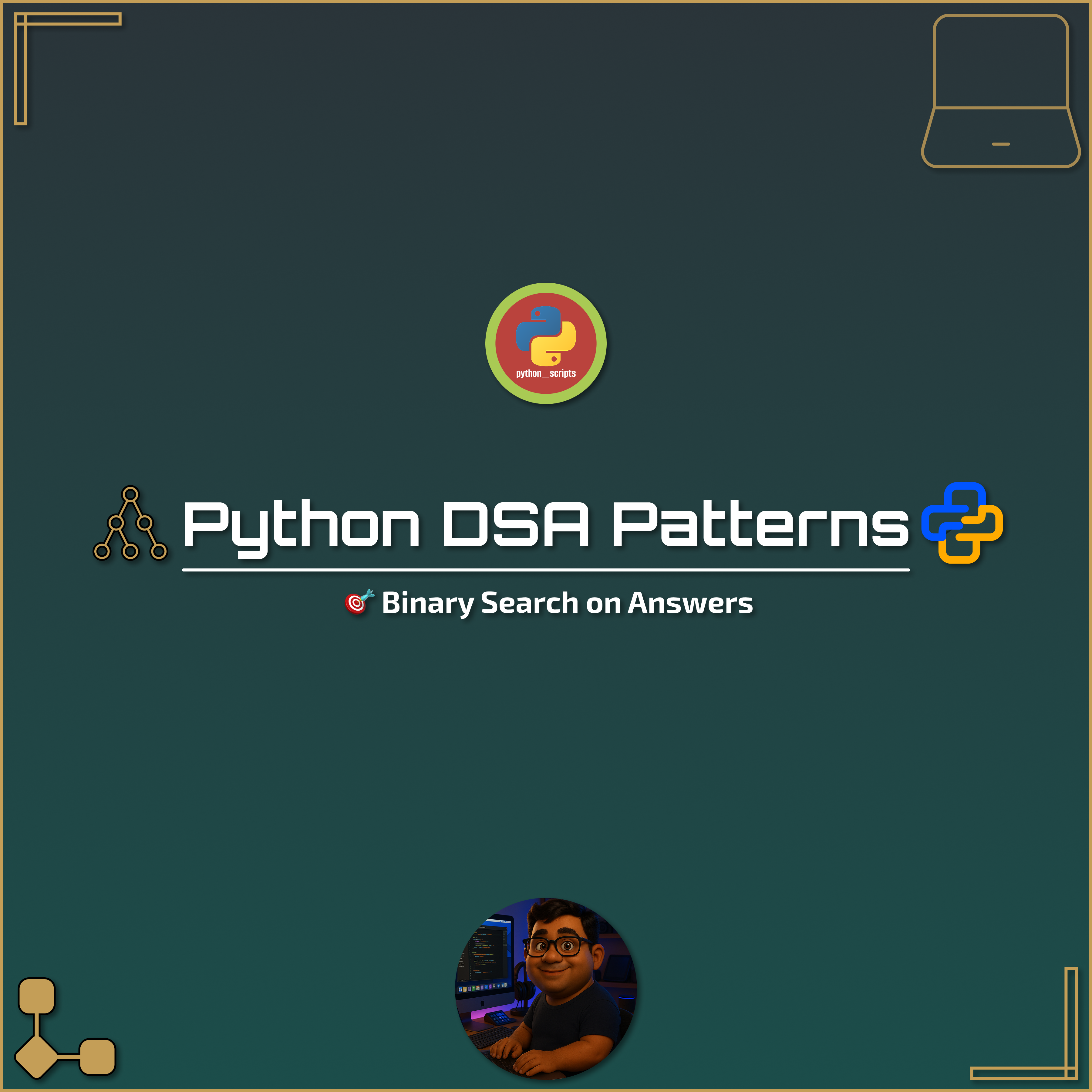 🧩 Python DSA Patterns — Binary Search on Answers 🎯🐍
