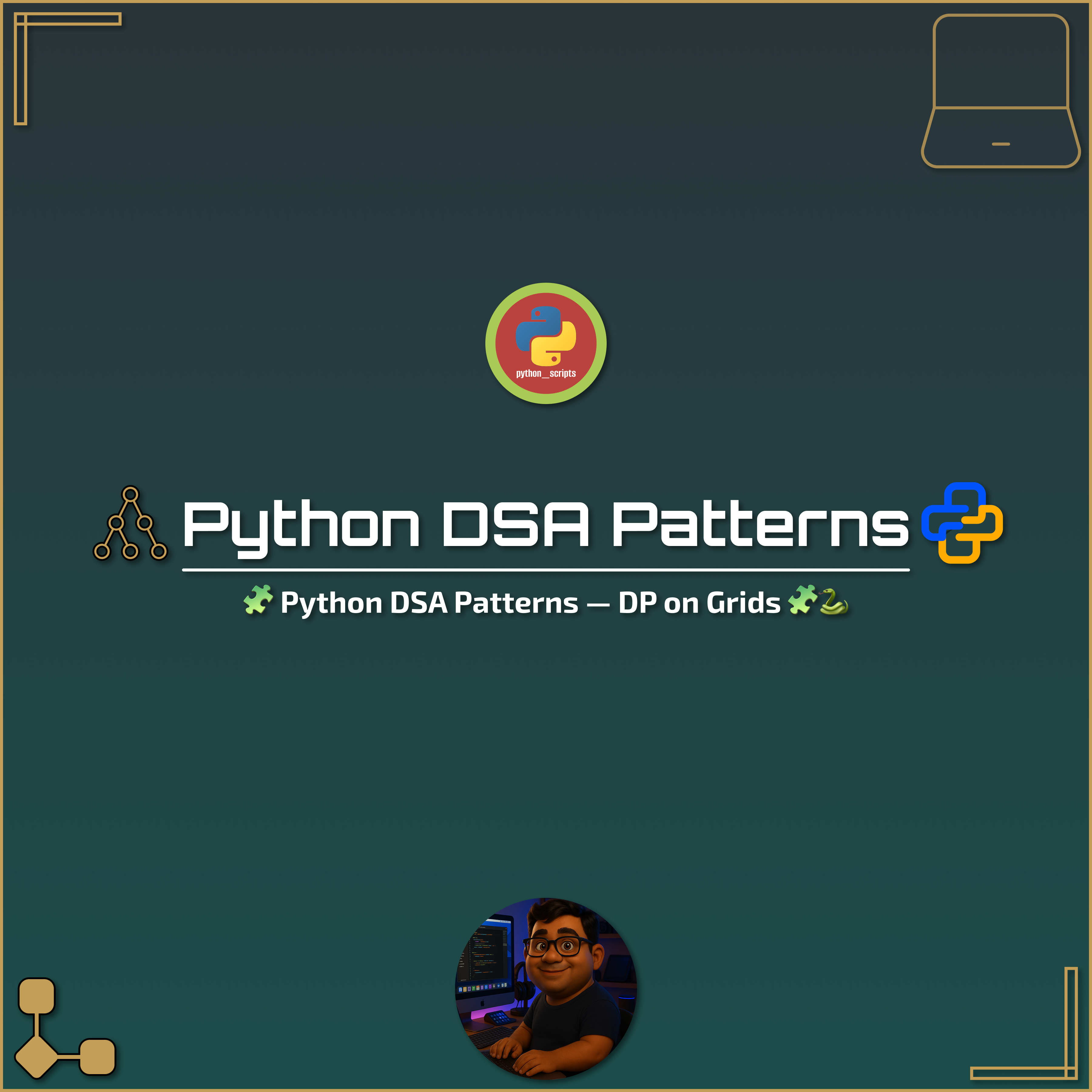 🧩 Python DSA Patterns — DP on Grids 🧩🐍