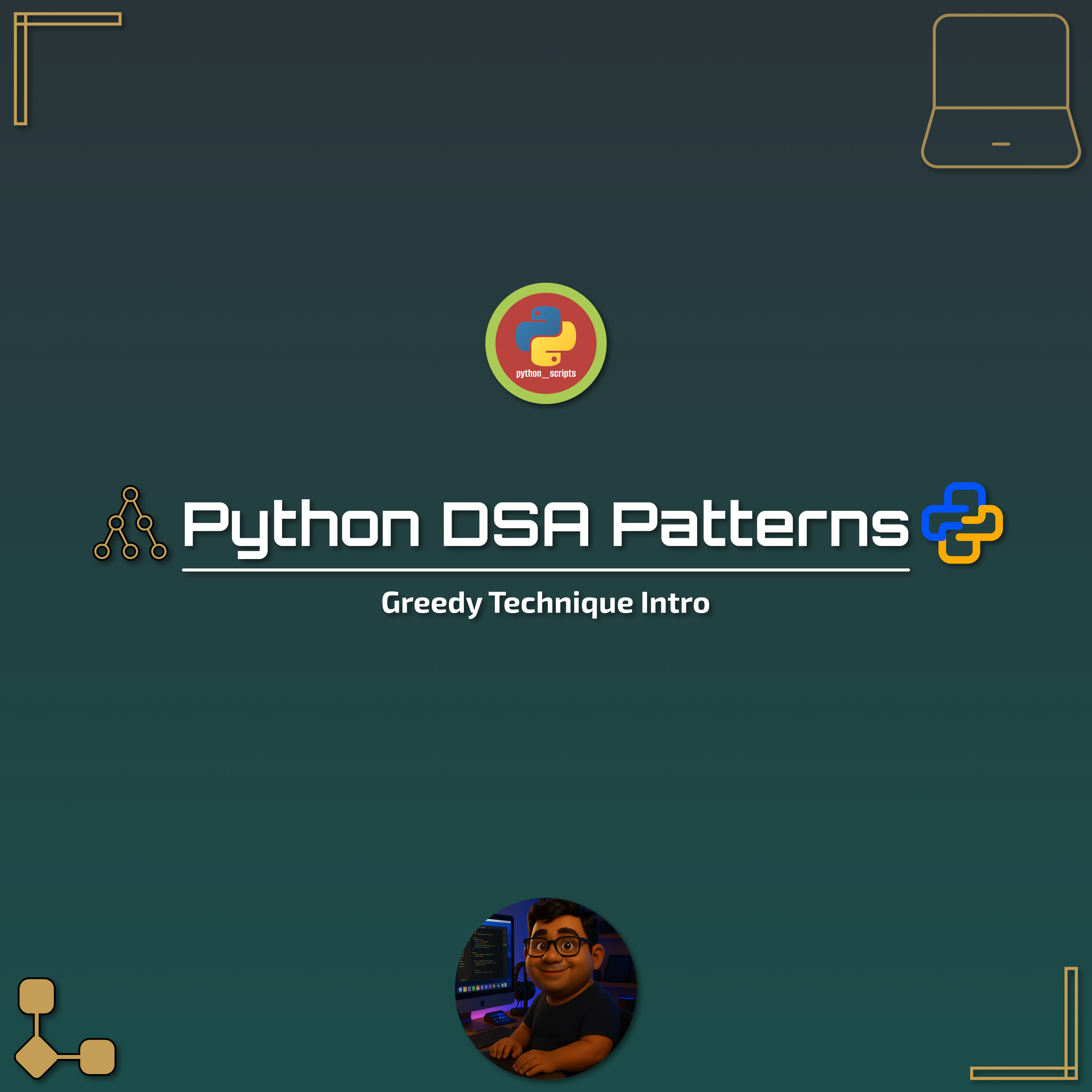 🧩 Python DSA Patterns — Greedy Technique Intro 🔑🐍