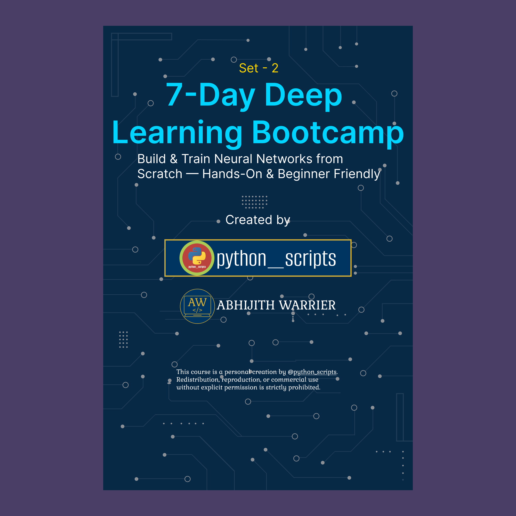7-Day Deep Learning Bootcamp — Build & Train Neural Networks from Scratch